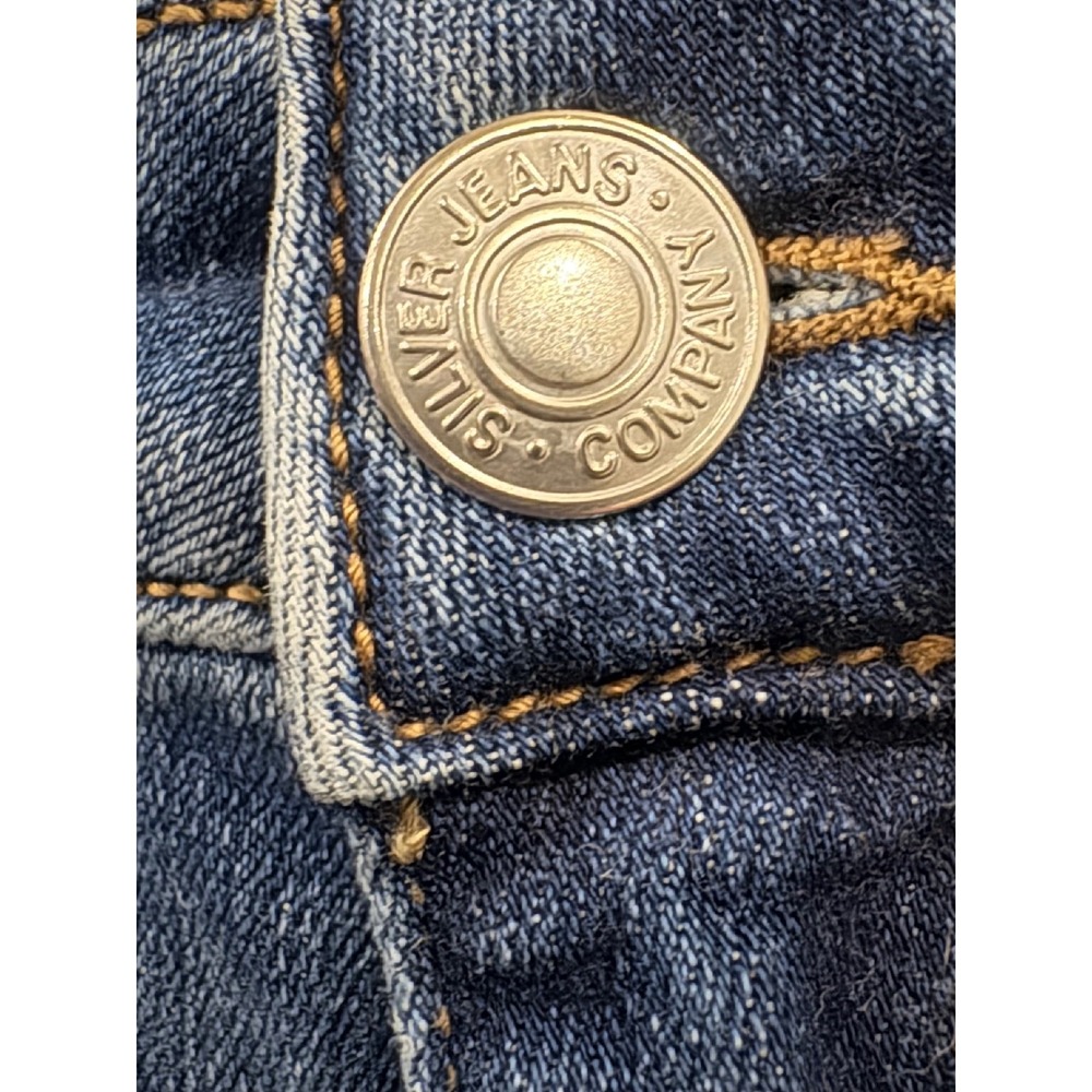 Silver Jeans Co Womens Wide Leg Mid Rise Medium Wash Denim Blue Jeans size 29 - Picture 3 of 9